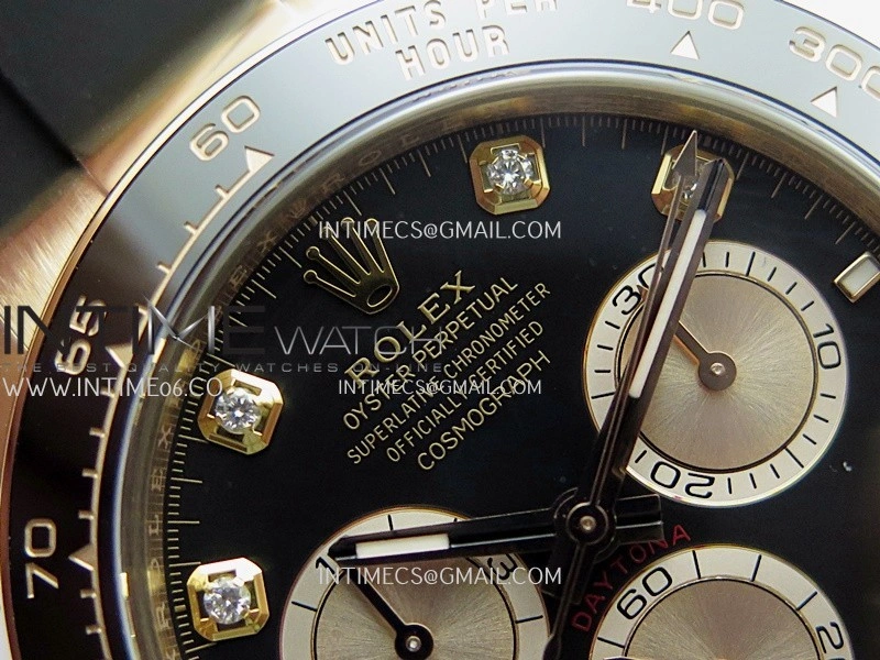 Daytona 126515 Gain Weight ARF 1:1 Best Edition Black Dial RG Subdial Diamond Marker On Oysterflex Strap DD4131