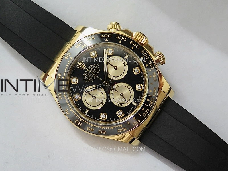 Daytona 126518 Gain Weight ARF 1:1 Best Edition Black Dial YG Subdial Diamond Marker On Oysterflex Strap DD4131