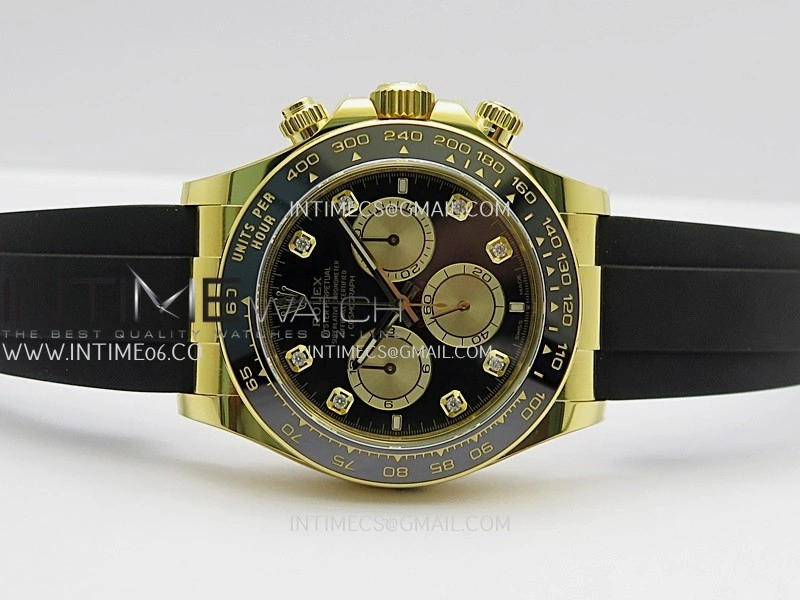 Daytona 126518 Gain Weight ARF 1:1 Best Edition Black Dial YG Subdial Diamond Marker On Oysterflex Strap DD4131