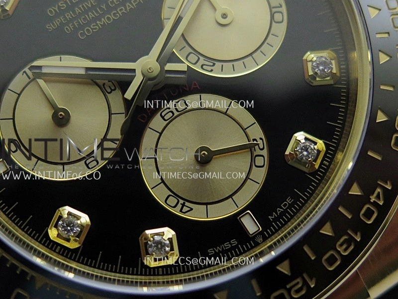 Daytona 126518 Gain Weight ARF 1:1 Best Edition Black Dial YG Subdial Diamond Marker On Oysterflex Strap DD4131