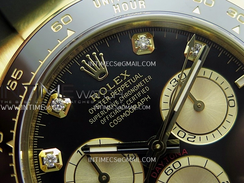 Daytona 126518 Gain Weight ARF 1:1 Best Edition Black Dial YG Subdial Diamond Marker On Oysterflex Strap DD4131