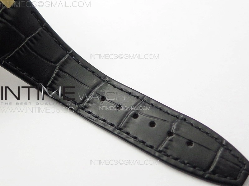 Royal Oak 41mm 15400 RG APSF 1:1 Best Edition Black Textured Dial on Black Leather Strap A3120 Super Clone V3