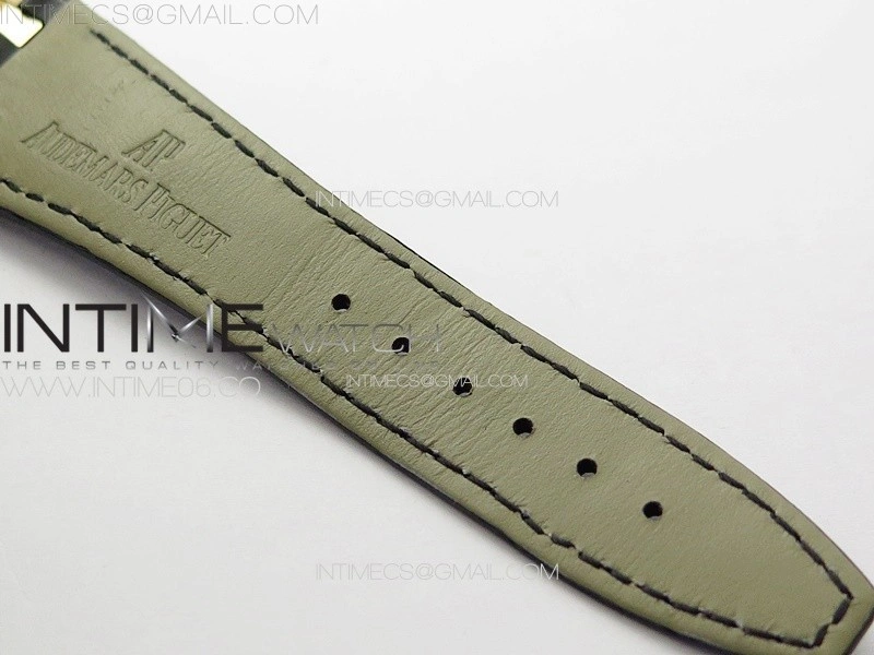 Royal Oak 41mm 15400 RG APSF 1:1 Best Edition Black Textured Dial on Black Leather Strap A3120 Super Clone V3