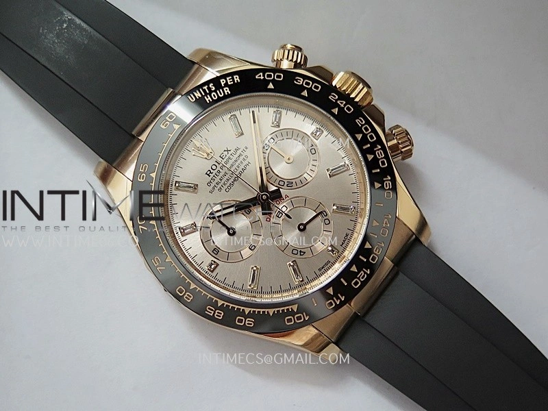 Daytona 116515 904L RG VF 1:1 Best Edition Champagne Gold Dial T Diamond Marker On Oysterflex Strap DD4130
