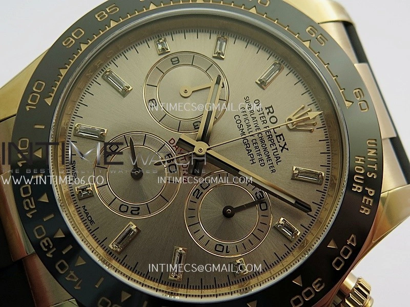 Daytona 116515 904L RG VF 1:1 Best Edition Champagne Gold Dial T Diamond Marker On Oysterflex Strap DD4130