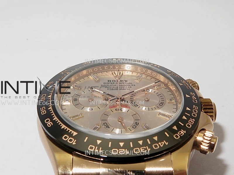 Daytona 116515 904L RG VF 1:1 Best Edition Champagne Gold Dial T Diamond Marker On Oysterflex Strap DD4130