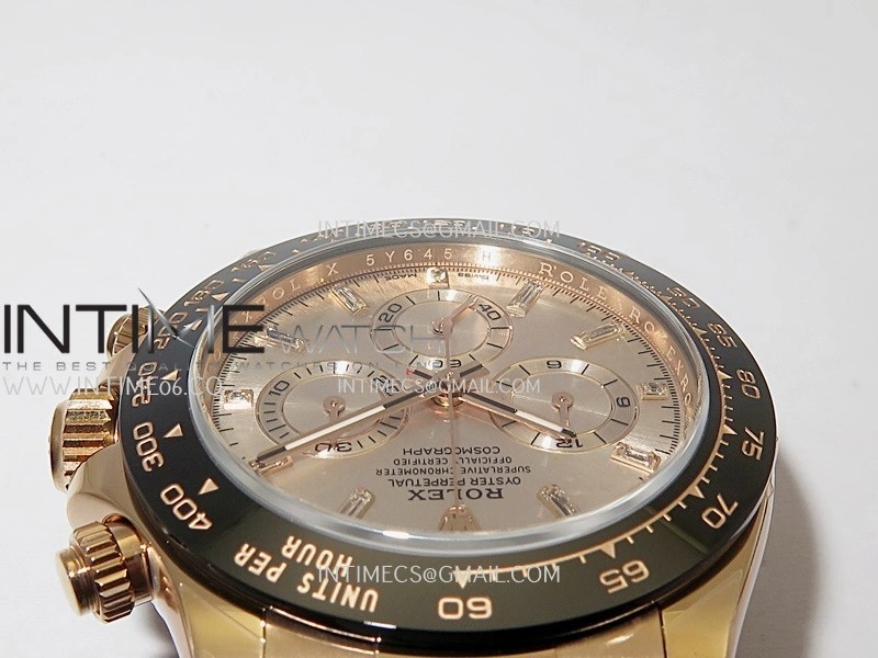 Daytona 116515 904L RG VF 1:1 Best Edition Champagne Gold Dial T Diamond Marker On Oysterflex Strap DD4130