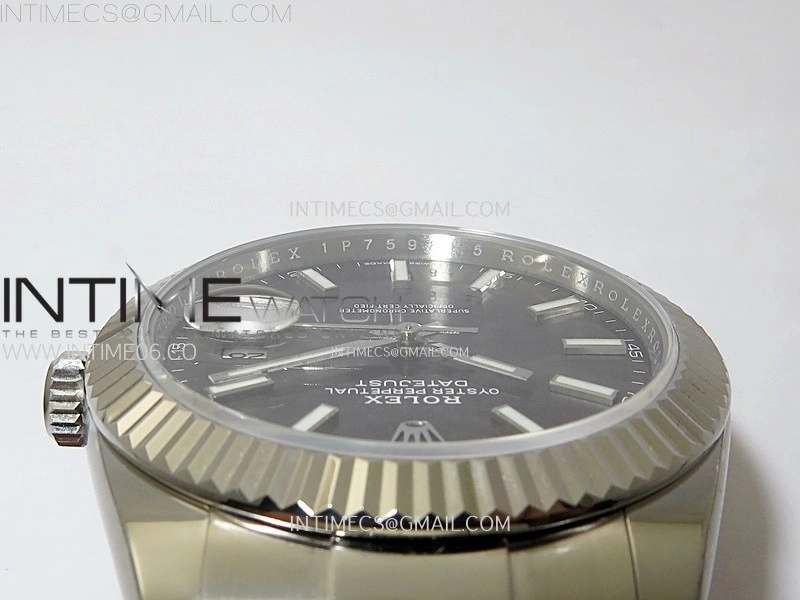 DateJust 41mm 126334 904 SS AR+F V2 1:1 Best Edition Fluted Bezel Gray Dial Sticks Markers on Oyster Bracelet DD3235
