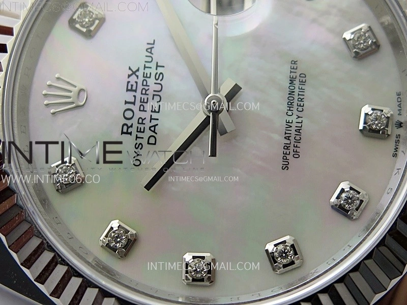 DateJust 41mm 126334 904 SS AR+F V2 1:1 Best Edition Fluted Bezel MOP Dial Diamond Markers on Oyster Bracelet DD3235