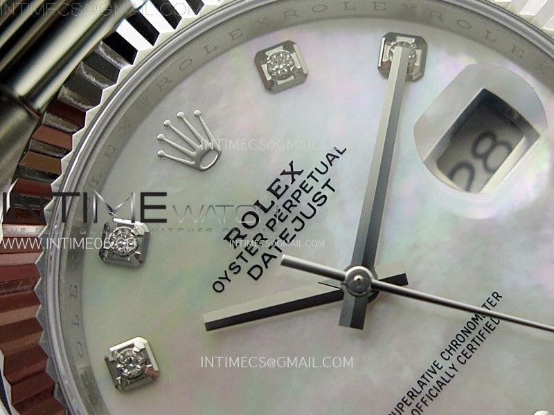 DateJust 41mm 126334 904 SS AR+F V2 1:1 Best Edition Fluted Bezel MOP Dial Diamond Markers on Oyster Bracelet DD3235