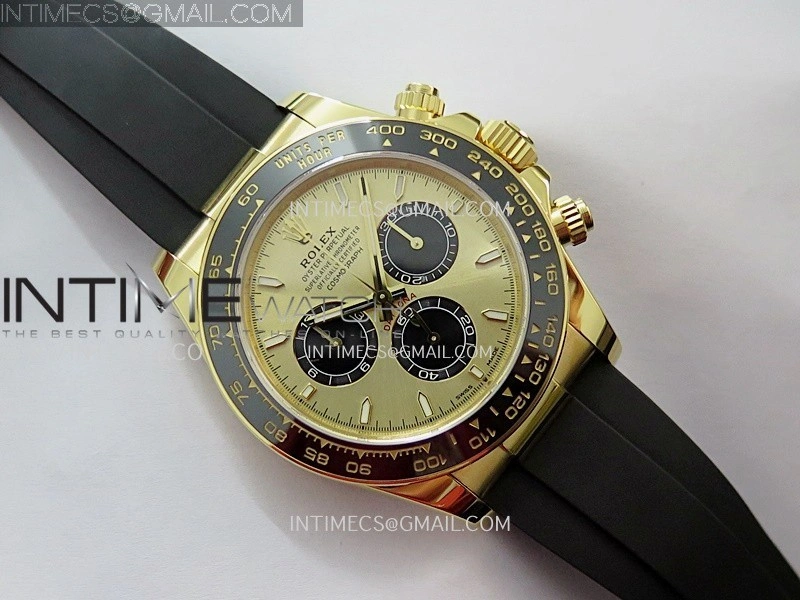 Daytona 126518 Gain Weight VSF 1:1 Best Edition Gold Dial Black Subdial Stick Marker on Oysterflex Strap DD4131