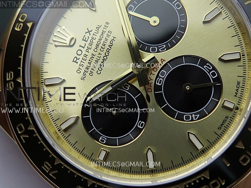 Daytona 126518 Gain Weight VSF 1:1 Best Edition Gold Dial Black Subdial Stick Marker on Oysterflex Strap DD4131