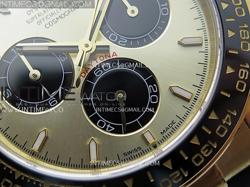 Daytona 126518 904L YG GMF 1:1 Best Edition Gold Dial Black Subdial Stick Marker on Oysterflex Strap SH4131