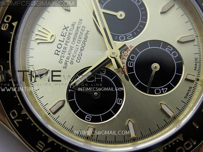 Daytona 126518 904L YG GMF 1:1 Best Edition Gold Dial Black Subdial Stick Marker on Oysterflex Strap SH4131