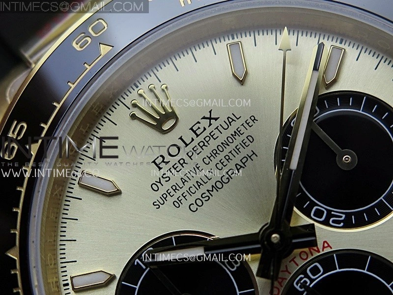 Daytona 126518 904L YG GMF 1:1 Best Edition Gold Dial Black Subdial Stick Marker on Oysterflex Strap SH4131