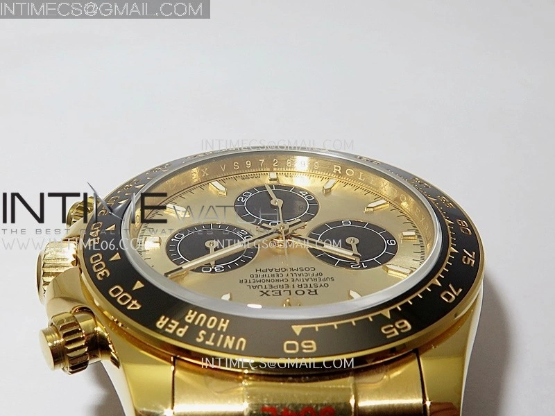 Daytona 126518 904L YG GMF 1:1 Best Edition Gold Dial Black Subdial Stick Marker on Oysterflex Strap SH4131