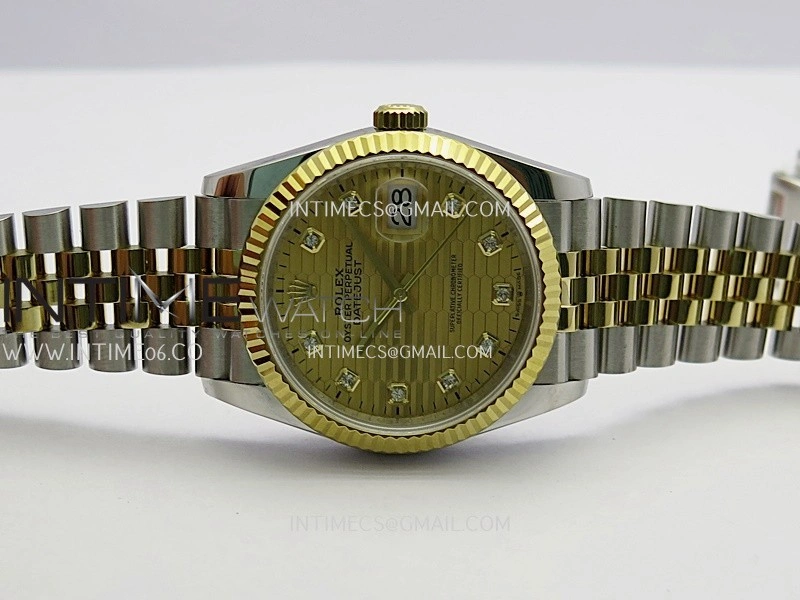 DateJust 36mm 126233 SS YG V2 QF 1:1 Best Edition Gold Fluted Dial Diamond Marker On SS YG Jubilee Bracelet SH3235