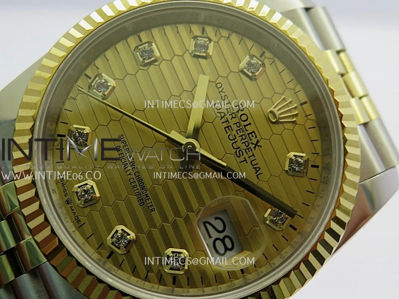 DateJust 36mm 126233 SS YG V2 QF 1:1 Best Edition Gold Fluted Dial Diamond Marker On SS YG Jubilee Bracelet SH3235
