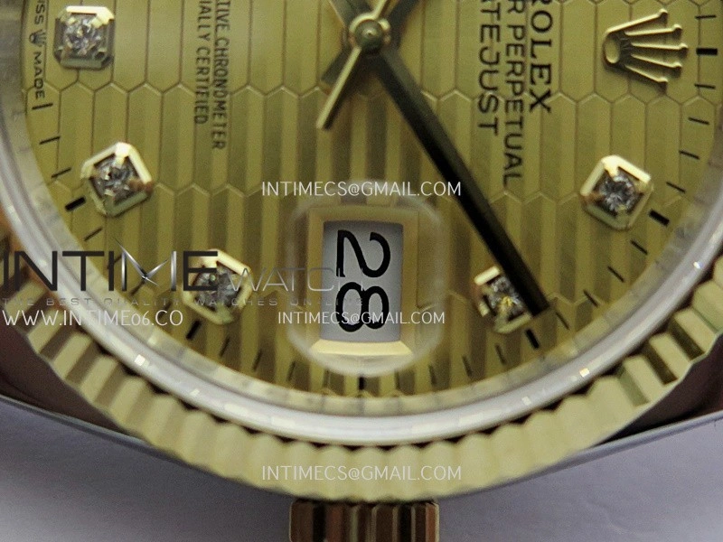 DateJust 36mm 126233 SS YG V2 QF 1:1 Best Edition Gold Fluted Dial Diamond Marker On SS YG Jubilee Bracelet SH3235