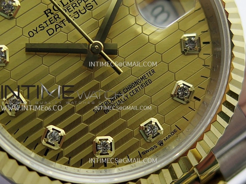 DateJust 36mm 126233 SS YG V2 QF 1:1 Best Edition Gold Fluted Dial Diamond Marker On SS YG Jubilee Bracelet SH3235