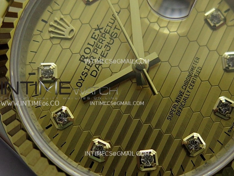 DateJust 36mm 126233 SS YG V2 QF 1:1 Best Edition Gold Fluted Dial Diamond Marker On SS YG Jubilee Bracelet SH3235