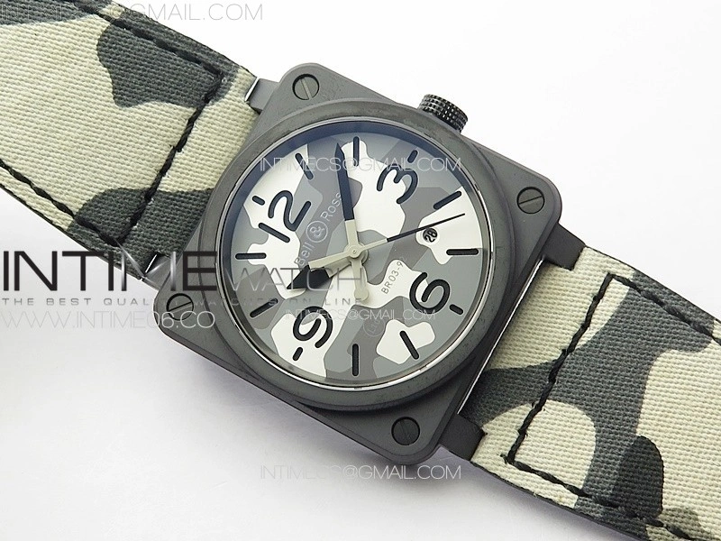 BR 03-92 Real Ceramic 1:1 Best Edition Gray Camouflage Apes Dial on Camouflage Nylon Strap MIYOTA 9015
