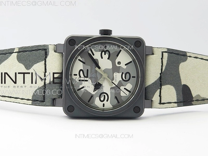BR 03-92 Real Ceramic 1:1 Best Edition Gray Camouflage Apes Dial on Camouflage Nylon Strap MIYOTA 9015
