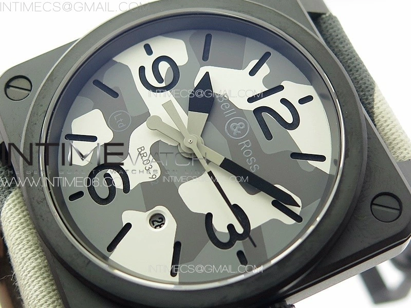BR 03-92 Real Ceramic 1:1 Best Edition Gray Camouflage Apes Dial on Camouflage Nylon Strap MIYOTA 9015