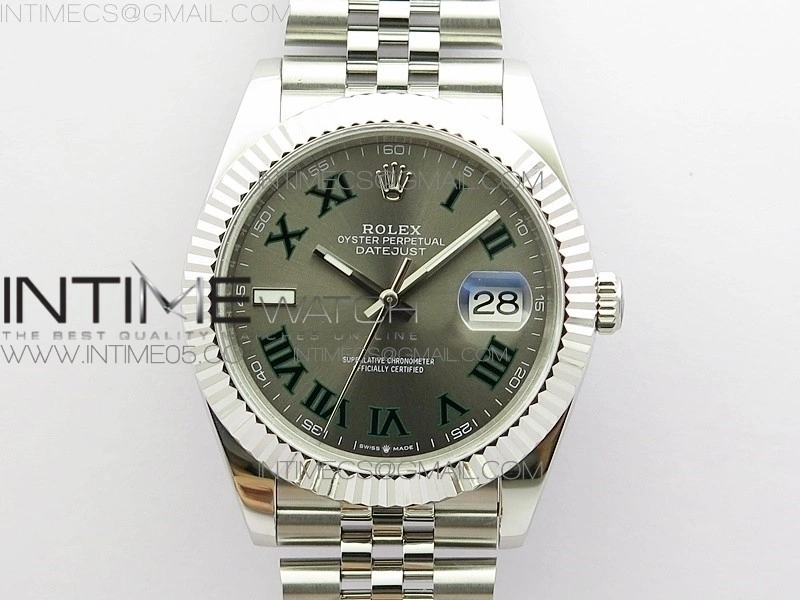 DateJust 41 126334 SS BP 1:1 Best Edition New Version Gray Style01 Roman Markers Dial on Jubilee Bracelet