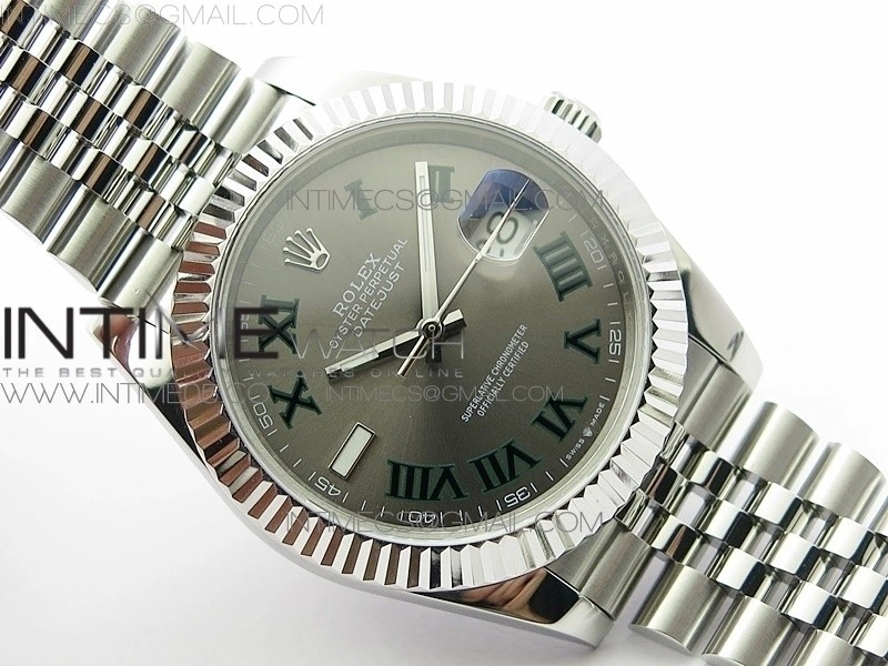 DateJust 41 126334 SS BP 1:1 Best Edition New Version Gray Style01 Roman Markers Dial on Jubilee Bracelet