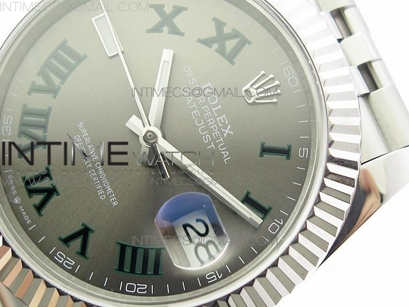 DateJust 41 126334 SS BP 1:1 Best Edition New Version Gray Style01 Roman Markers Dial on Jubilee Bracelet