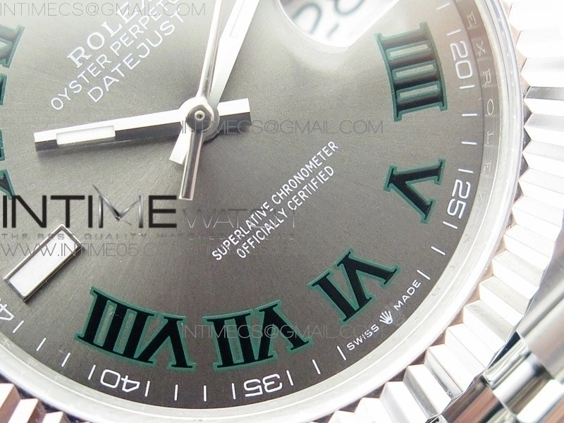 DateJust 41 126334 SS BP 1:1 Best Edition New Version Gray Style01 Roman Markers Dial on Jubilee Bracelet