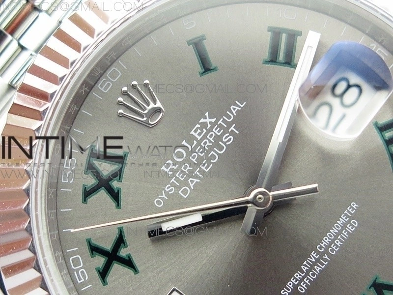 DateJust 41 126334 SS BP 1:1 Best Edition New Version Gray Style01 Roman Markers Dial on Jubilee Bracelet