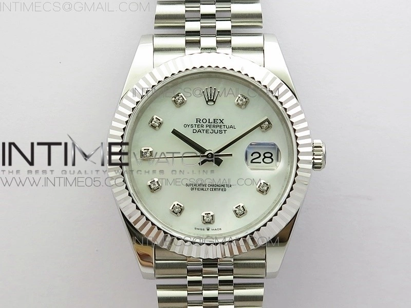 DateJust 41 126334 SS BP 1:1 Best Edition New Version White MOP Crystals Markers Dial on Jubilee Bracelet