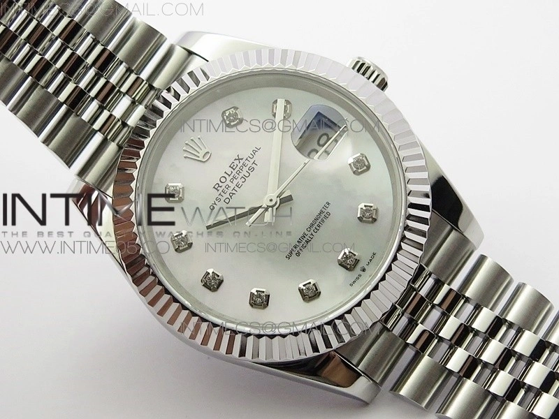 DateJust 41 126334 SS BP 1:1 Best Edition New Version White MOP Crystals Markers Dial on Jubilee Bracelet