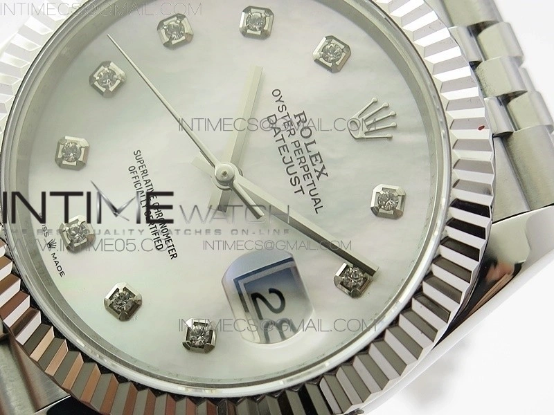 DateJust 41 126334 SS BP 1:1 Best Edition New Version White MOP Crystals Markers Dial on Jubilee Bracelet