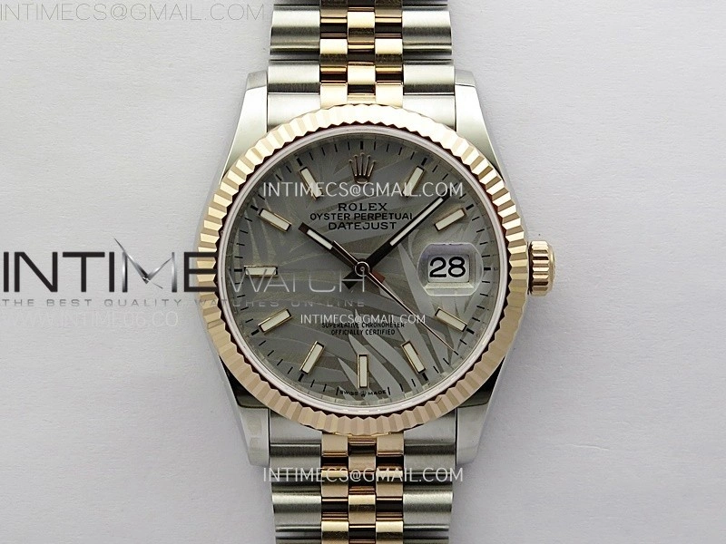 DateJust 36MM 126231 SS RG APSF 1:1 Best Edition Palm Leaves Dial Sticks Markers on SS RG Jubilee Bracelet SA3235