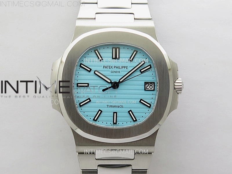 Nautilus 5711 1A-018 PPF 1:1 Best Edition Tiffany Blue Textured Dial on SS Bracelet Super Clone 26-330 V5