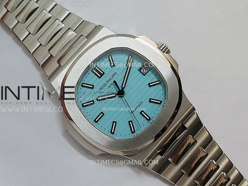 Nautilus 5711 1A-018 PPF 1:1 Best Edition Tiffany Blue Textured Dial on SS Bracelet Super Clone 26-330 V5