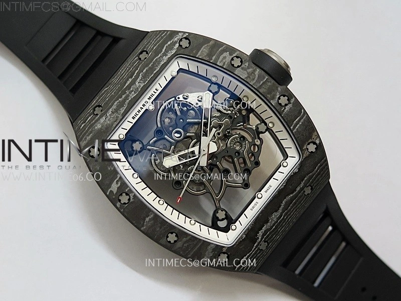 RM055 NTPT Ti APSF 1:1 Best Edition White Inner Bezel Black Crown on Rubber Strap RMUL2 Super Clone