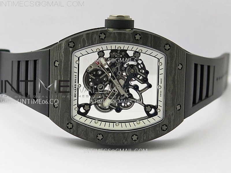 RM055 NTPT Ti APSF 1:1 Best Edition White Inner Bezel Black Crown on Rubber Strap RMUL2 Super Clone