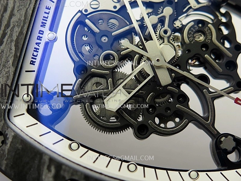RM055 NTPT Ti APSF 1:1 Best Edition White Inner Bezel Black Crown on Rubber Strap RMUL2 Super Clone