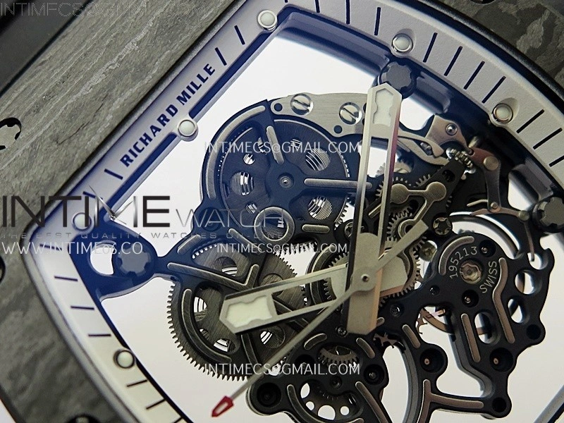 RM055 NTPT Ti APSF 1:1 Best Edition White Inner Bezel Black Crown on Rubber Strap RMUL2 Super Clone