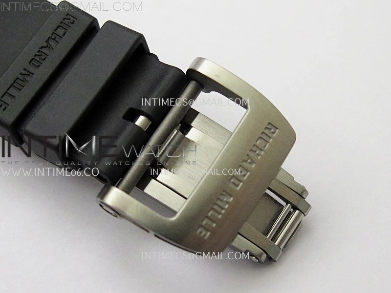 RM055 NTPT Ti APSF 1:1 Best Edition White Inner Bezel Black Crown on Rubber Strap RMUL2 Super Clone