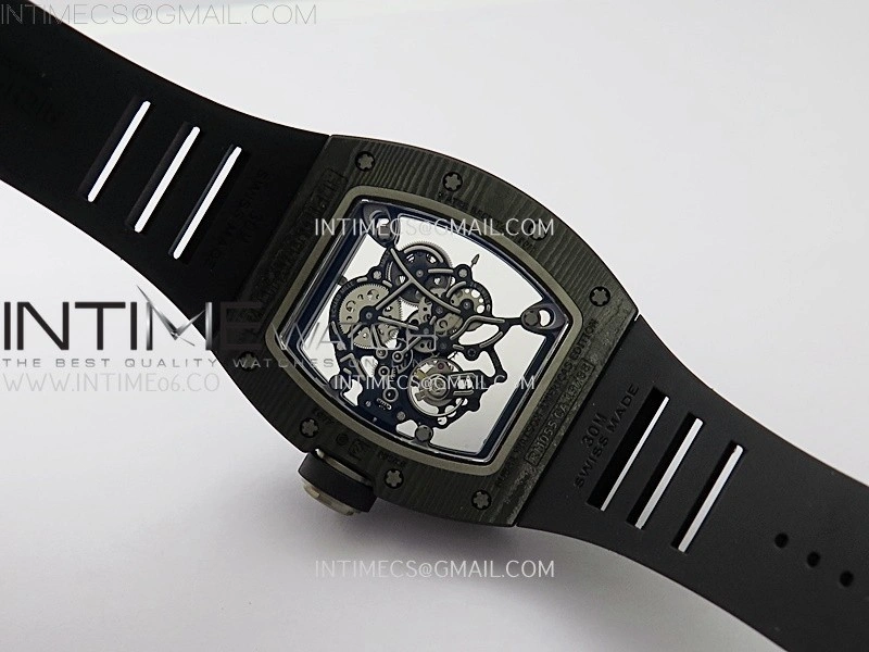 RM055 NTPT Ti APSF 1:1 Best Edition White Inner Bezel Black Crown on Rubber Strap RMUL2 Super Clone