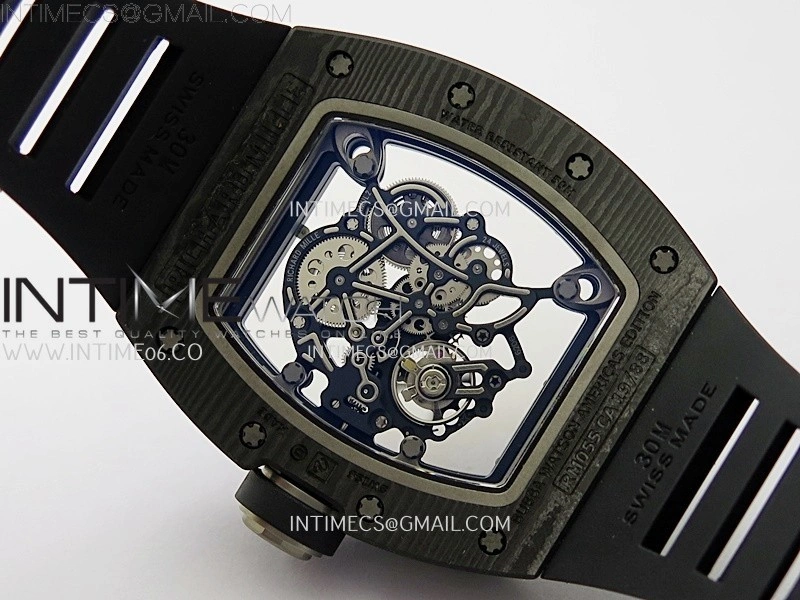 RM055 NTPT Ti APSF 1:1 Best Edition White Inner Bezel Black Crown on Rubber Strap RMUL2 Super Clone