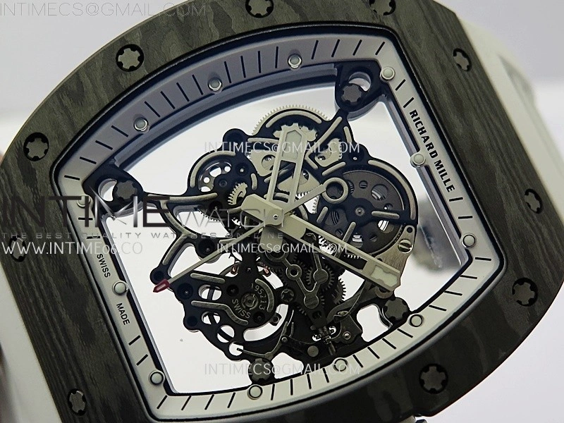 RM055 NTPT Ti APSF 1:1 Best Edition White Inner Bezel White Crown on Rubber Strap RMUL2 Super Clone