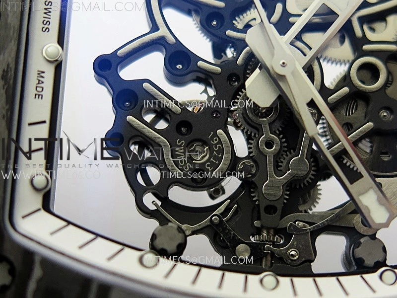 RM055 NTPT Ti APSF 1:1 Best Edition White Inner Bezel White Crown on Rubber Strap RMUL2 Super Clone