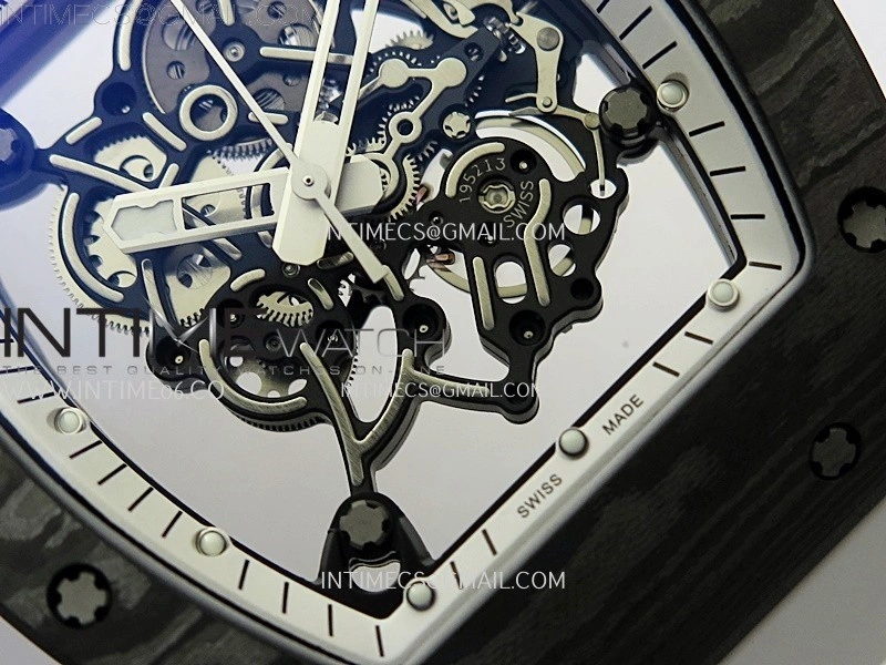 RM055 NTPT Ti APSF 1:1 Best Edition White Inner Bezel White Crown on Rubber Strap RMUL2 Super Clone