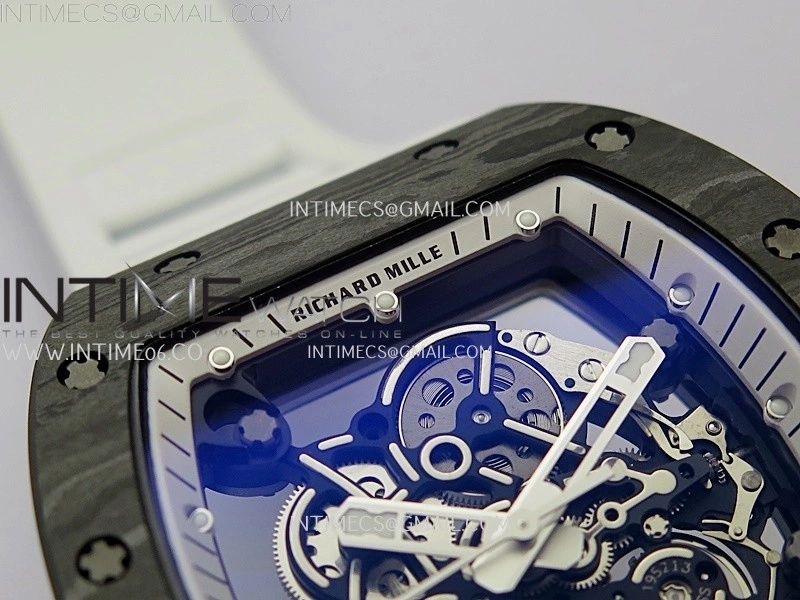 RM055 NTPT Ti APSF 1:1 Best Edition White Inner Bezel White Crown on Rubber Strap RMUL2 Super Clone